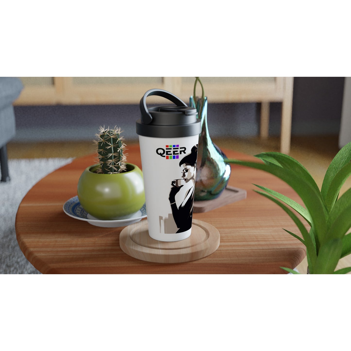 White 15oz Stainless Steel Mug